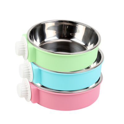 Plastic Pet Feeder Bowls Attach Crate Bowls For Cat Dog Cages
