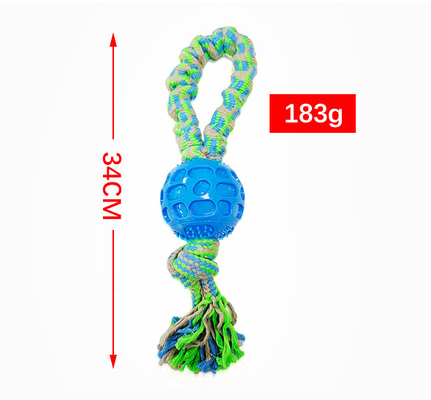 Non Toxic Dog Ball Green Dog Rope Toy For Aggressive Chewers 34cm