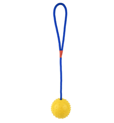 Natural Solid Rubber Rope Ball Dog Toy For Reward Teeth Cleaning