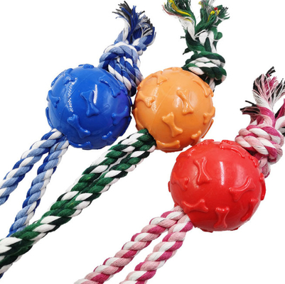 Teeth Cleaning Pet Chew Toys War Tennis Ball Rope Dog Toy 54G
