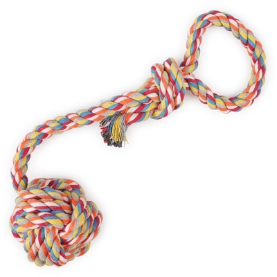 Hand Pull Chew Long Tail Ball Toy Strong Cotton Rope Dog Toy