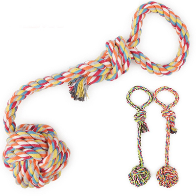 Hand Pull Chew Long Tail Ball Toy Strong Cotton Rope Dog Toy