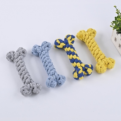 Cotton Rope Bone Dog Toy For Tooth Cleaning Anti Biting Dog Bones For Aggressive Chewers