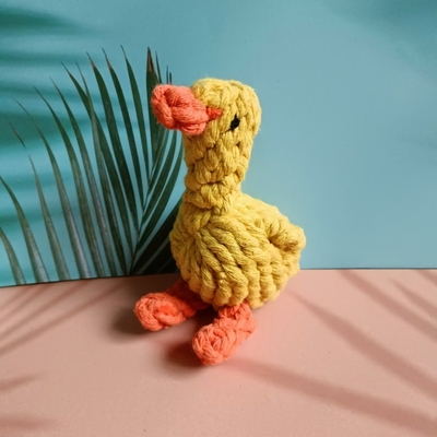 Little Duck Cotton Rop Dog Toy Cute Bite Resistant For Molars Boring Knitting
