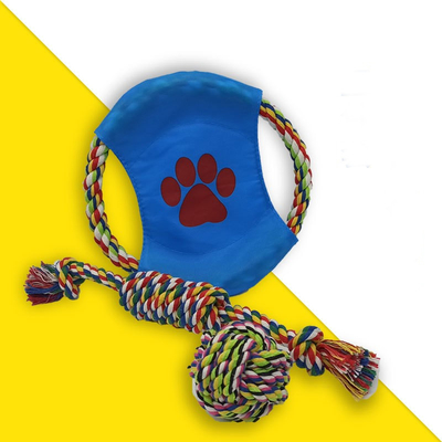 Cotton Rope 3 Piece Dog Frisbee Toy Teddy Puppy Knot Bite Ball