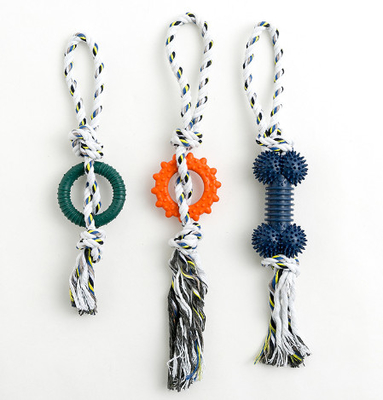Cotton Rope Rubber Pet Chew Toys For Small Medium Large Dogs