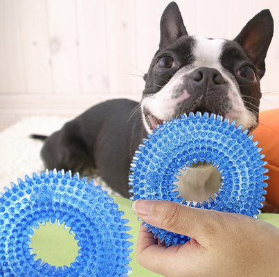 Donut Shape Squeaky Pet Chew Toys For Dog Training Fetching Teething