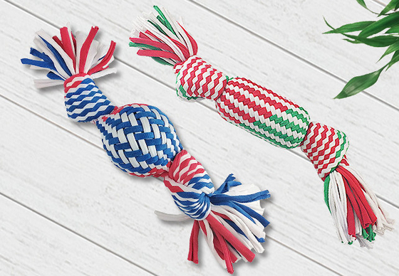 Cotton Rope Tug Pet Chew Toys For Aggressive Chewers Teething