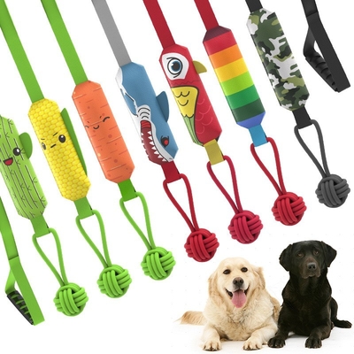 Interactive Sound Pet Chew Toys Tug War Cotton Squeaky Dog Ball Rope