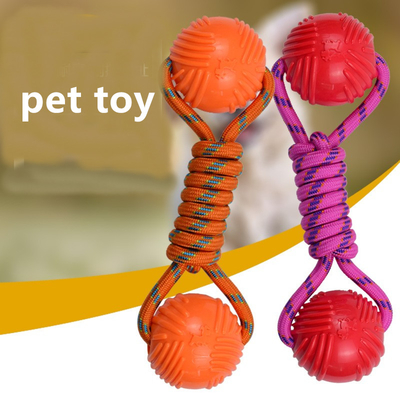 Elastic Bite Resistant Training Nylon Rope Dog Toy Spherical Molar Teeth Cleaning