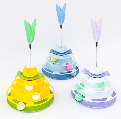 Indoor Cats Interactive Cat Ball Track Tower Toy With Six Colorful Balls Exerciser Game