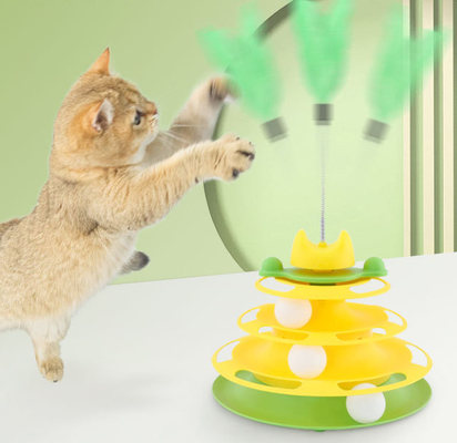 Indoor Cats Interactive Cat Ball Track Tower Toy With Six Colorful Balls Exerciser Game