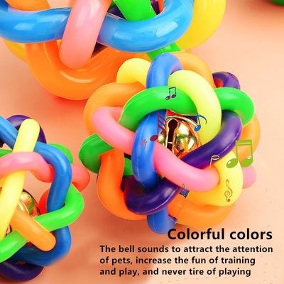 Extra Large Dog Ball Colorful Bell Ball Dog Toys Bite Resistant Molar Elastic Ball Sound Rainbow Ball