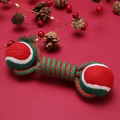 Indestructible Dog Rope Dog Knot Toys Molars Interactive Bite Resistant Cotton Rope Double Ball