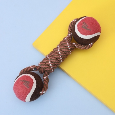 Indestructible Dog Rope Dog Knot Toys Molars Interactive Bite Resistant Cotton Rope Double Ball
