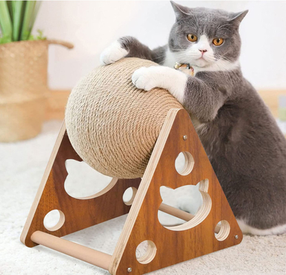 Natural Sisal Built-In Bell Ball Cat Scratcher Eco Friendly