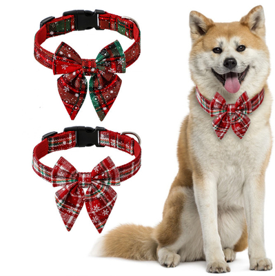 Small Pet Breakaway Kitten Christmas Collar With Cute Bow Bell