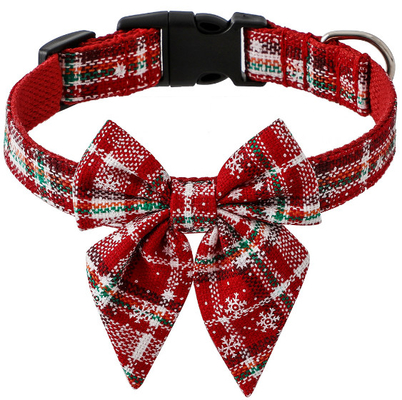 Small Pet Breakaway Kitten Christmas Collar With Cute Bow Bell
