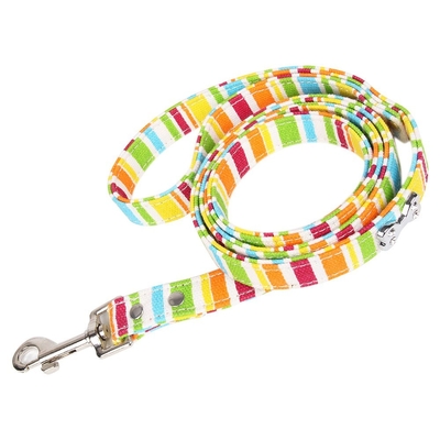 Canvas Fabric Colorful Unchewable Dog Lead For Small Medium Pet Collar Leash