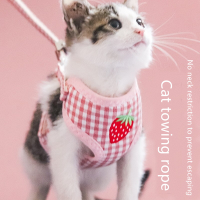 Traction Green Cat Harness Chest Strap Snack Bag Cat Traction Rope Adjustable Walking Cat Rope pet harness leash