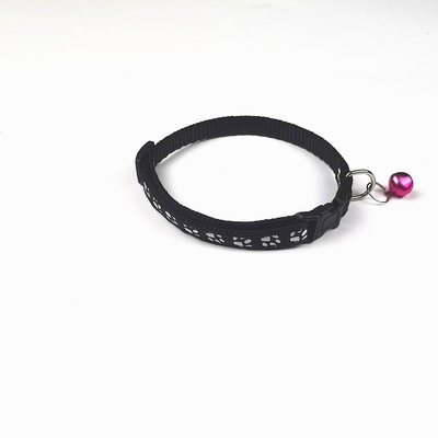 PP Small Dog Adjustable Collar Printed Foot Print With Bell Patch