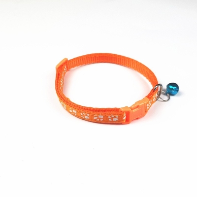 PP Small Dog Adjustable Collar Printed Foot Print With Bell Patch