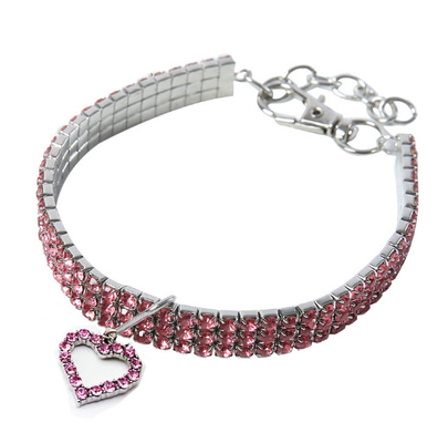Adjustable Crystal Small Cat Collar Elastic Pet Necklace For Small Pet Cat Dogs Puppy