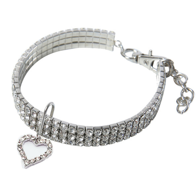 Adjustable Crystal Small Cat Collar Elastic Pet Necklace For Small Pet Cat Dogs Puppy