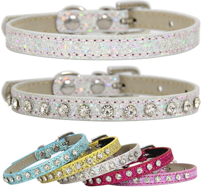 Necklace Crystal Diamond Elastic Xs Kitten Collar Pendant For Puppy Kitten