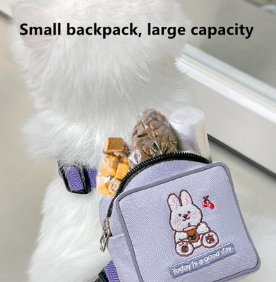 Print Mesh Cat Harness Backpack Leash Set Detachable Puppy Harness Pet Travel Hiking