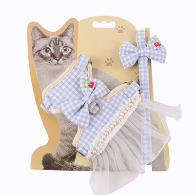 Cotton Adjustable Cat Collar Harness For Kitties Puppies Small Pets  Outdoor