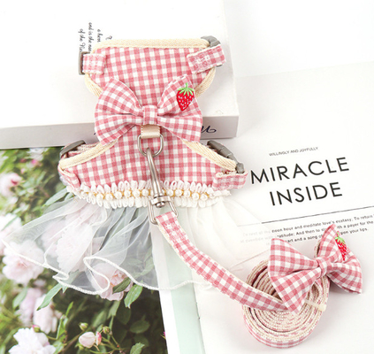 Cotton Adjustable Cat Collar Harness For Kitties Puppies Small Pets  Outdoor