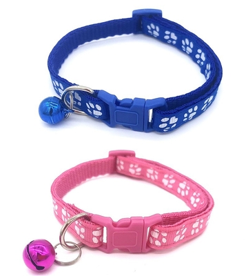 Footprint Cat Dog Collar Patch Cloth Kitten E Collar With Bell