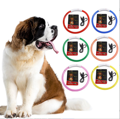Nylon USB Rechargeable LED Dog Collar With Adjustable Reflective Safety Glowing
