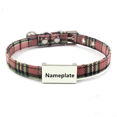 Laser ID Tag Pet Collar Anti Loss Bell Neck Rope Lettering Wind Cloth Art Belt