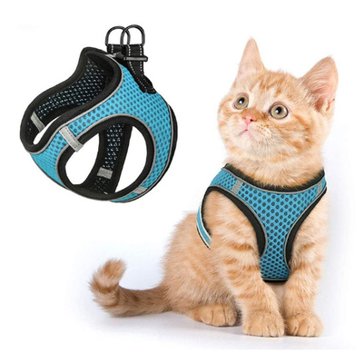 Extra Small Kitten Harness With Reflective Strips For Walking Escape Proof
