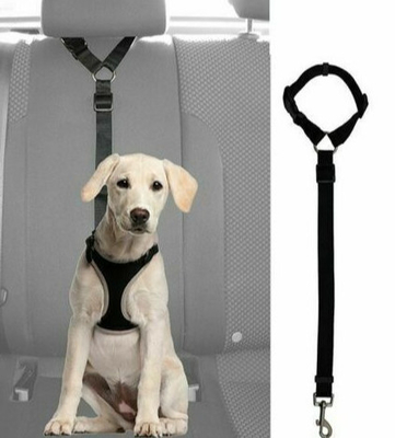 Adjustable Dog Seat Belt Collars Harness Restraint With Elastic Bungee Buffer