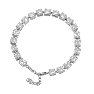Gold Silver Pet Training Collars Accessories Dog Chain Zircon Brass Necklace