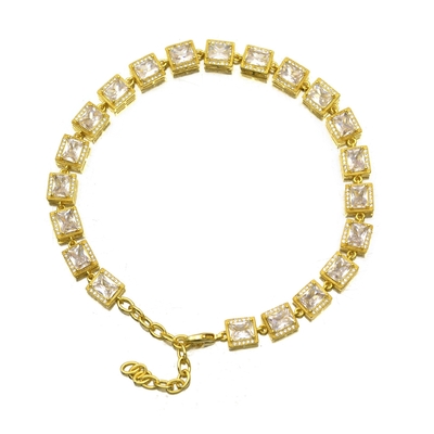 Gold Silver Pet Training Collars Accessories Dog Chain Zircon Brass Necklace