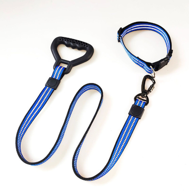 Reflective Green Nylon Dog Collar Leash For Control Safety Training