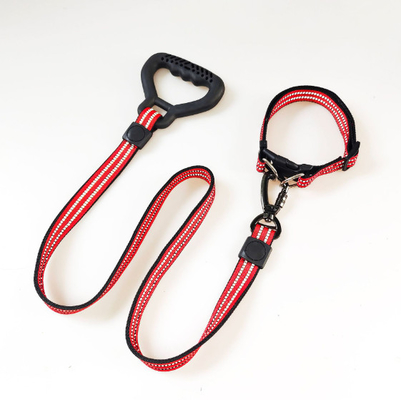 Reflective Green Nylon Dog Collar Leash For Control Safety Training