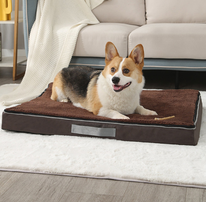 Memory Foam Dog Bed Amazon Quilted Plush Dutch Velvet Top With Removable Washable Cover & Non-Slip Bottom
