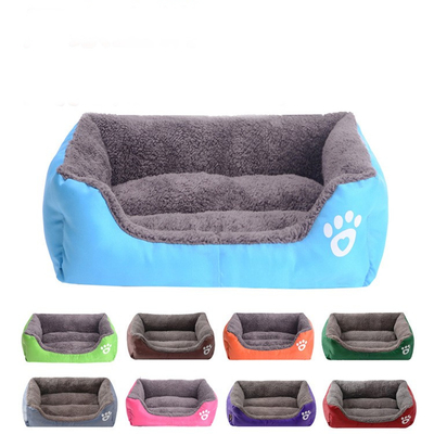 Candy Color Footprints Dog Kennel Bed For Husky Pet Cat Pad