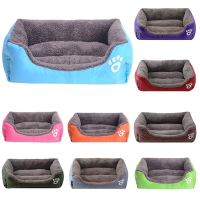 Candy Color Footprints Dog Kennel Bed For Husky Pet Cat Pad