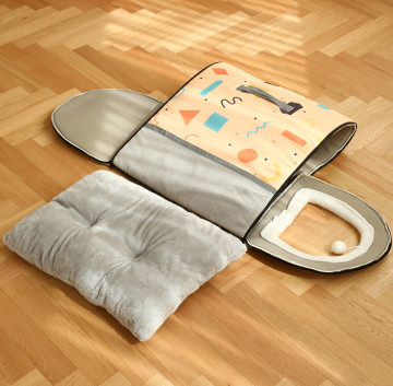 Foldable 2 In 1 Washable Cozy Pet Cave Bed With Removable Cushion