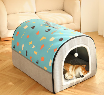 Foldable 2 In 1 Washable Cozy Pet Cave Bed With Removable Cushion