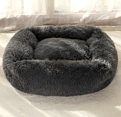 Modern Soft Plush Round Cozy Cave Bed For Cats Small Dogs Snooze Sleeping