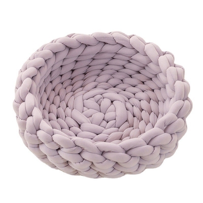 Coarse Wool Hand Woven Pet Cat Nest Machine Washable DIY Arm Rough Cloth Puppy Bed