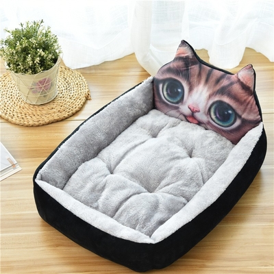 Warm Rebound PP Cotton Pet Cushion Bed Large Small Cartoon Cat Dog Nest Bed