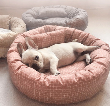 Indoor Luxury Round Faux Fur Washable Puppy Mattress For Medium Small Dogs Self Warming